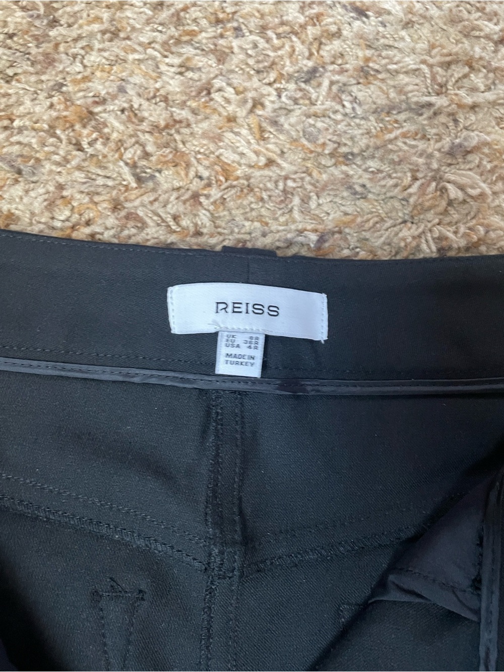 Reiss: Myrtle Black Wide-Leg Dress Pants for Women - Picture 3 of 11